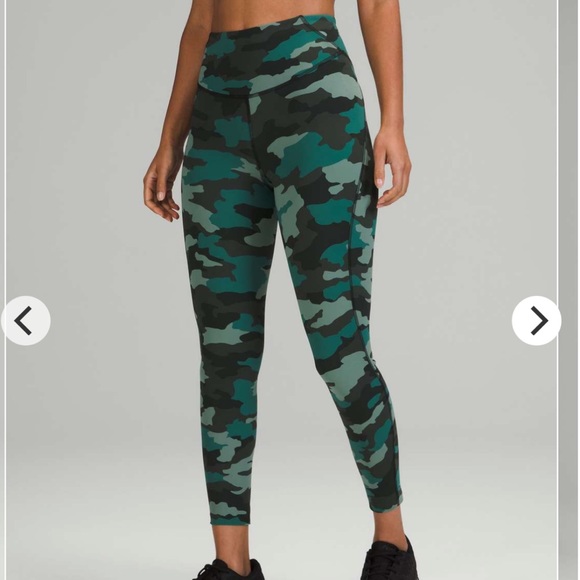 Lululemon Base Pace High-Rise Tight 25" Heritage 365‎ Camo Tidewater Teal Multi - Picture 2 of 15